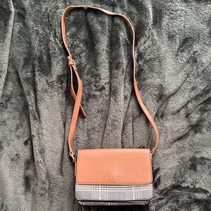 Melie Bianco Tan and Gray Crossbody Bag